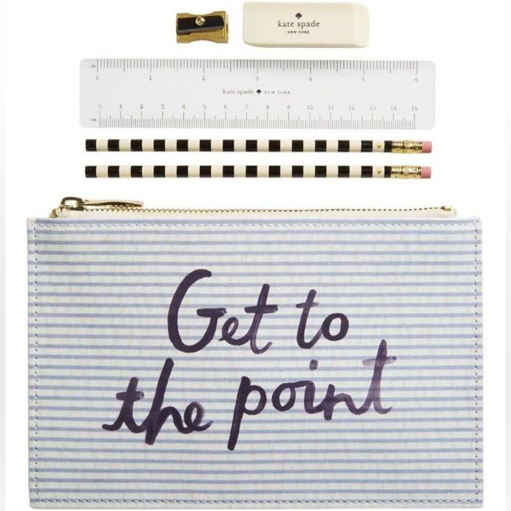 kate spade ♠️ New York Pencil Case/Pouch ‘Get to the Point’